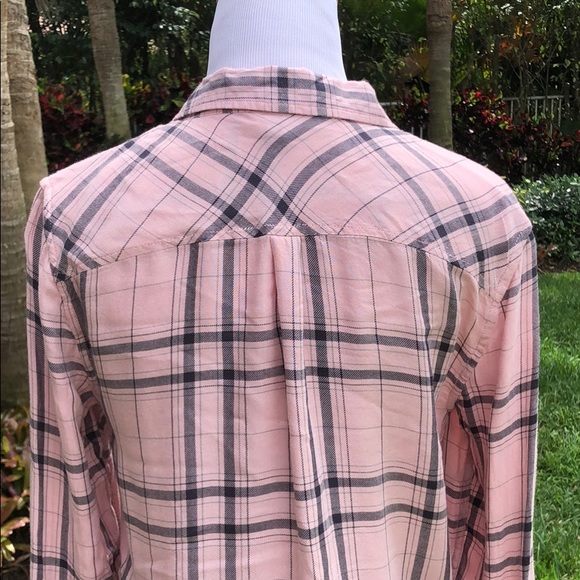 Paige pink plaid button down top - Picture 4 of 6